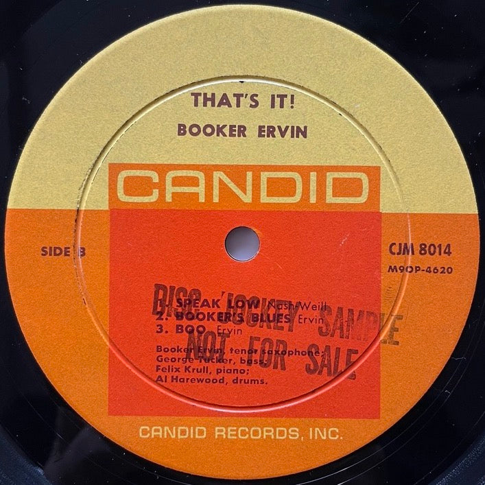 BOOKER ERVIN / THAT'S IT - US Candid original
