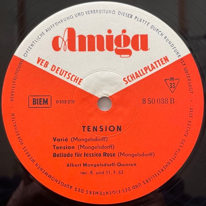 ALBERT MANGELSDORFF QUINTETT / ONE - TENSION - German Amiga