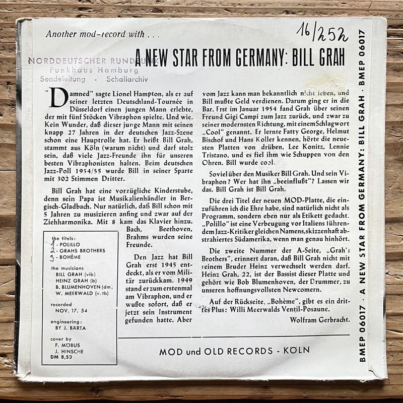 BILL GRAH / A NEW STAR FROM GERMANY (EP) - German Mod Original
