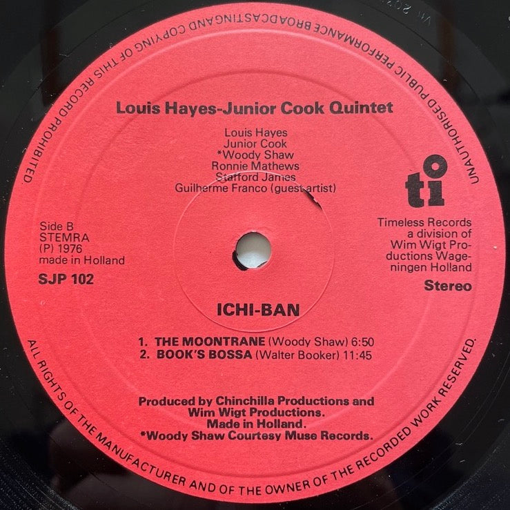 LOUIS HAYES - JUNIOR COOK feat. WOODY SHAW / ICHI-BAN - Dutch Timeless Original