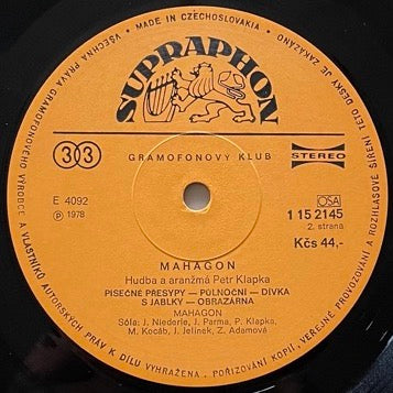 MAHAGON - Czechoslovakia Supraphon Original