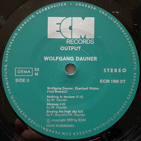 WOLFGANG DAUNER / OUTPUT - German ECM