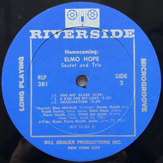 ELMO HOPE SEXTET & TRIO / HOMECOMING - US Riverside original