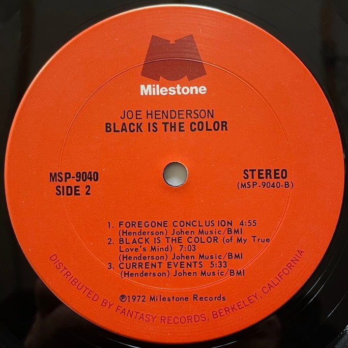 JOE HENDERSON / BLACK IS THE COLOR - US Milestone