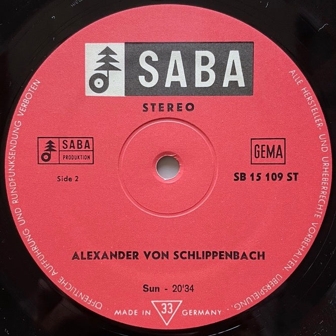 ALEXANDER VON SCHLIPPENBACH / GLOBE UNITY - German Saba original