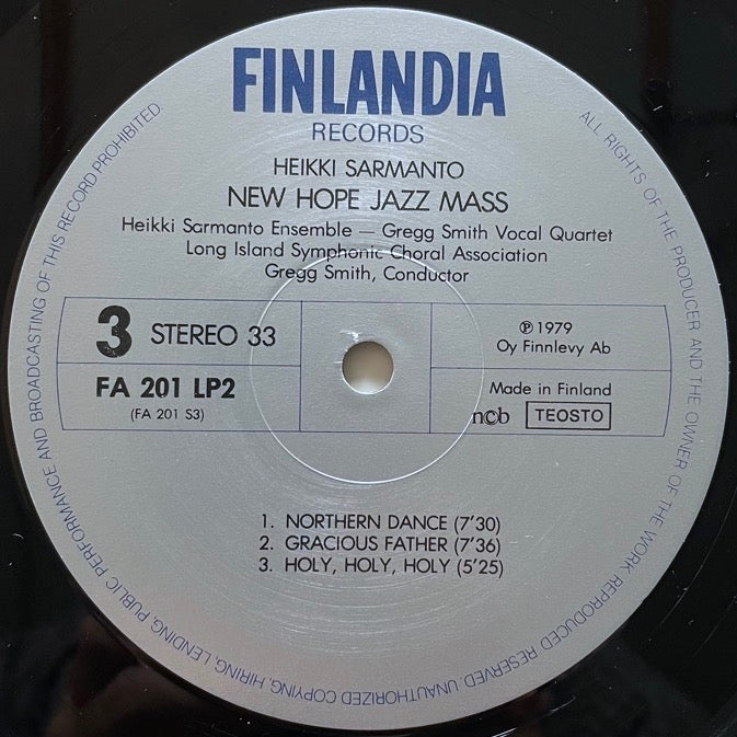 HEIKKI SARMANTO / NEW HOPE JAZZ MASS (2LP) - Finnish Finlandia Original