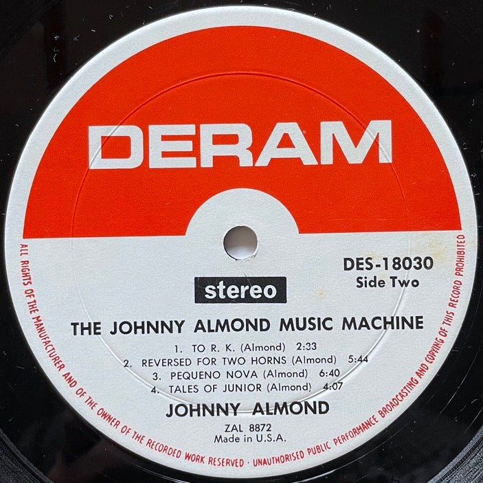 JOHNNY ALMOND MUSIC MACHINE / PATENT PENDING - U.S. Deram/London