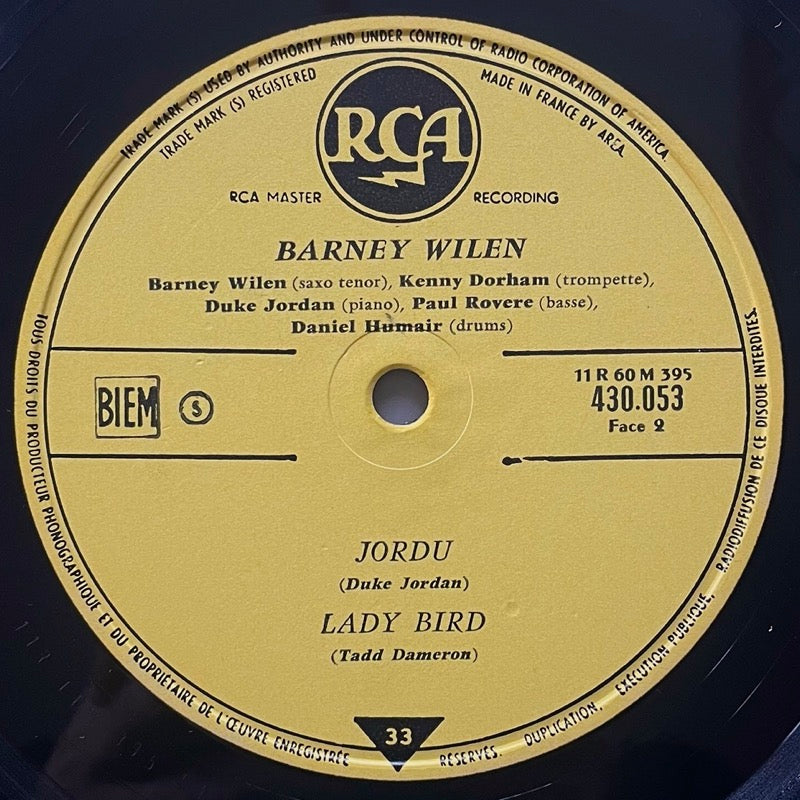 BARNEY WILEN / BARNEY - French RCA framed"Barney"