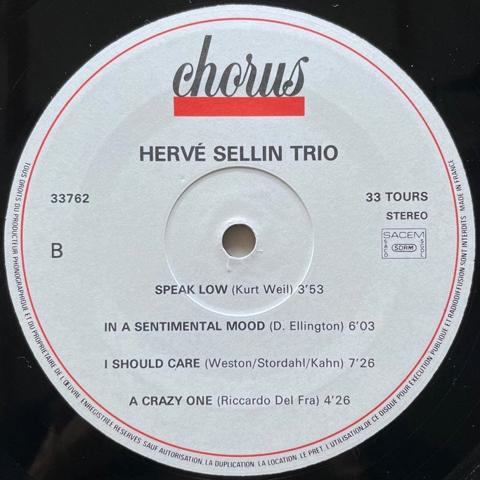 HERVE SELLIN TRIO / HAPPY MEETING - French Chorus Original