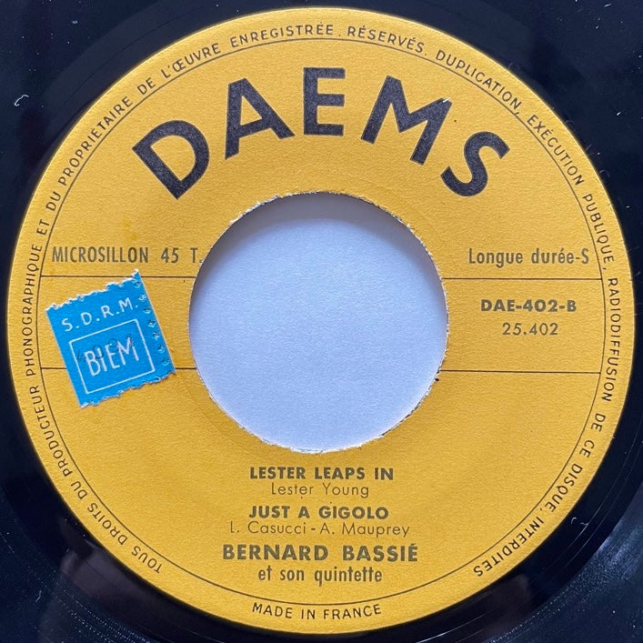 BERNARD BASSIE ET SON QUINTETTE / JAZZ (EP) - French Daems Original