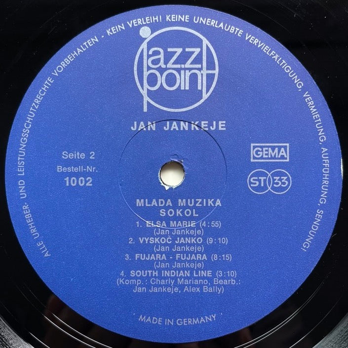 JAN JANKEJE MLADA MUZIKA / SOKOL - German Jazz Point Original