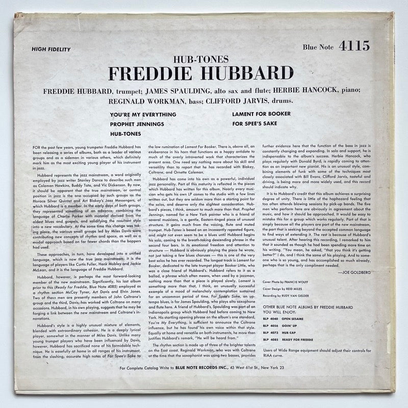 FREDDIE HUBBARD / HUB-TONES - US Blue Note mono original