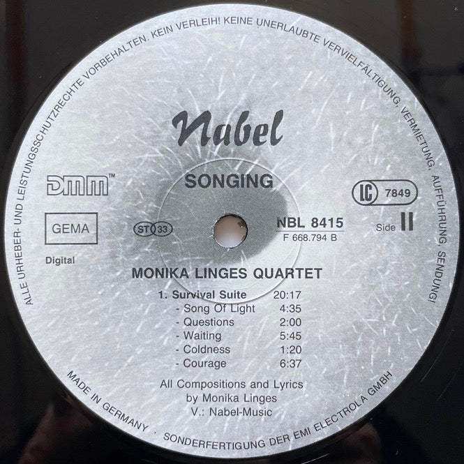 MONIKA LINGES QUARTET / SONGING - German Nabel Original