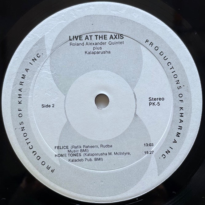 ROLAND ALEXANDER QUINTET plus KALAPARUSHA / LIVE AT THE AXIS - US Kharma Original
