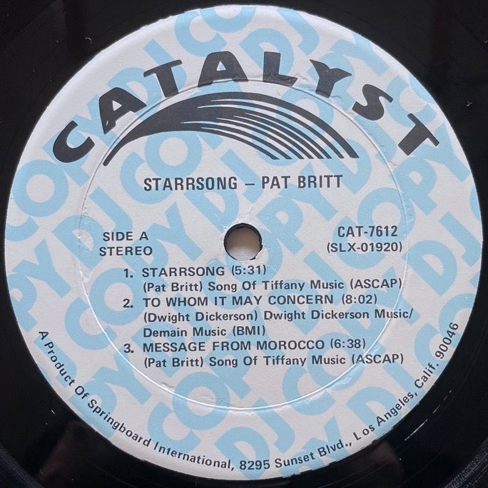 PAT BRITT / STARRSONG - US Catalyst Promo Original