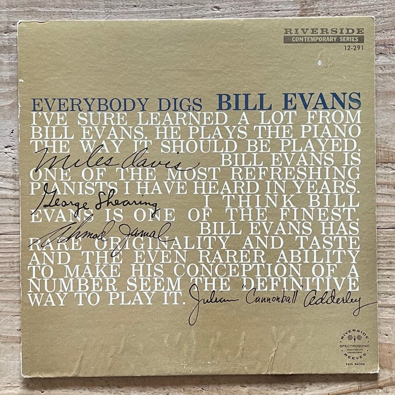 BILL EVANS TRIO / EVERYBODY DIGS - US Riverside Original
