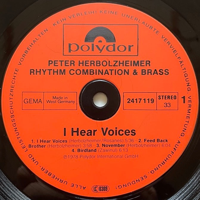 PETER HERBOLZHEIMER RHYTHM COMBINATION & BRASS / I HEAR VOICES - German Polydor original