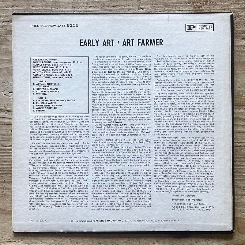 ART FARMER / EARLY ART - US New Jazz Original