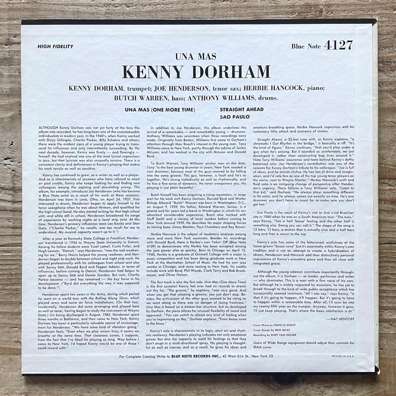 KENNY DORHAM / UNA MAS - US Blue Note Mono Original