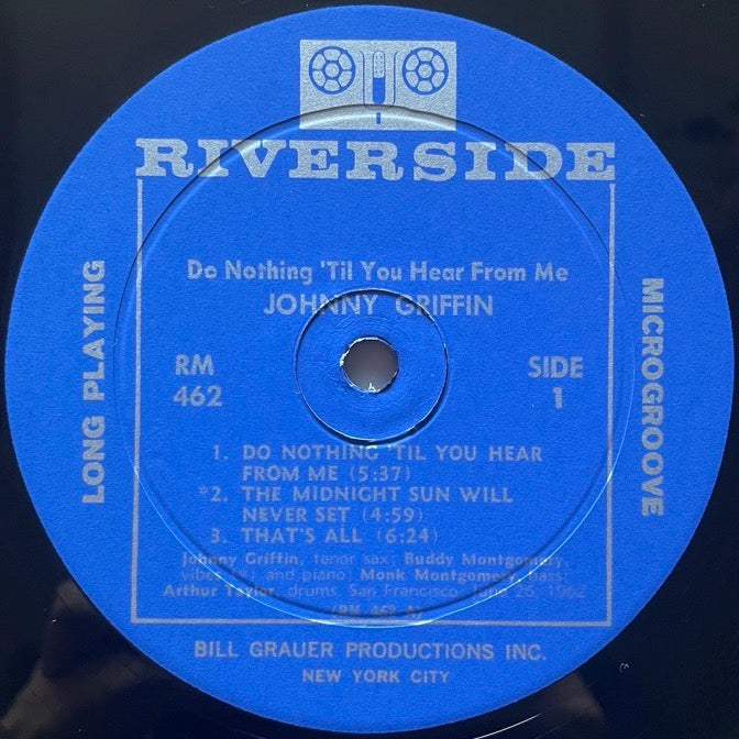 JOHNNY GRIFFIN / DO NOTHING 'TIL YOU HEAR FROM ME - US Riverside Original