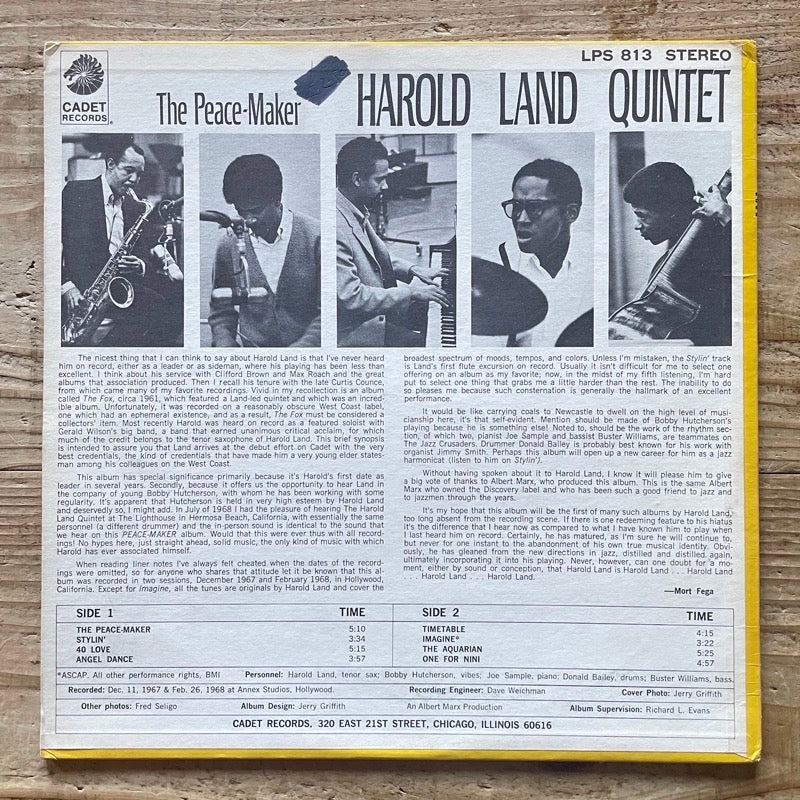 HAROLD LAND QUINTET / THE PEACE-MAKER - US Cadet original