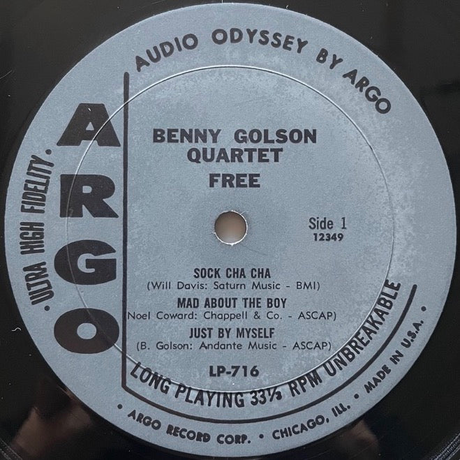 BENNY GOLSON QUARTET / FREE - US Argo