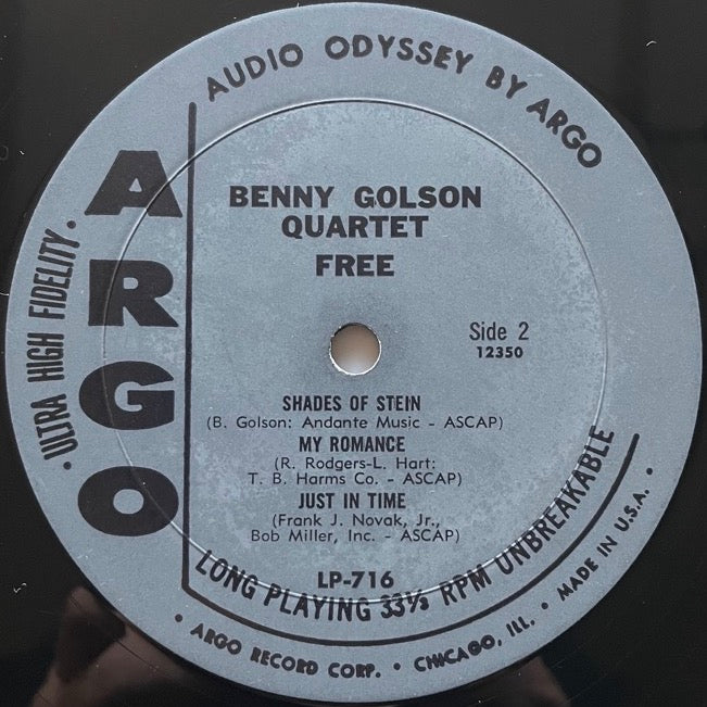 BENNY GOLSON QUARTET / FREE - US Argo