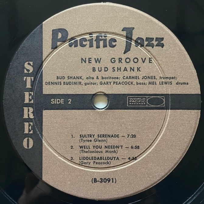 BUD SHANK feat. CARMELL JONES / NEW GROOVE - US Pacific Jazz Stereo Original
