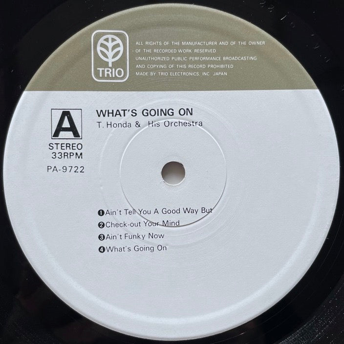 TAKEHIRO HONDA / WHAT'S GOING ON - Japan Trio single sleeve 2nd.