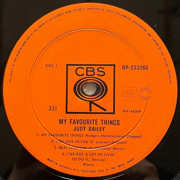 JUDY BAILEY TRIO & QUINTET / MY FAVOURITE THINGS - Australian original