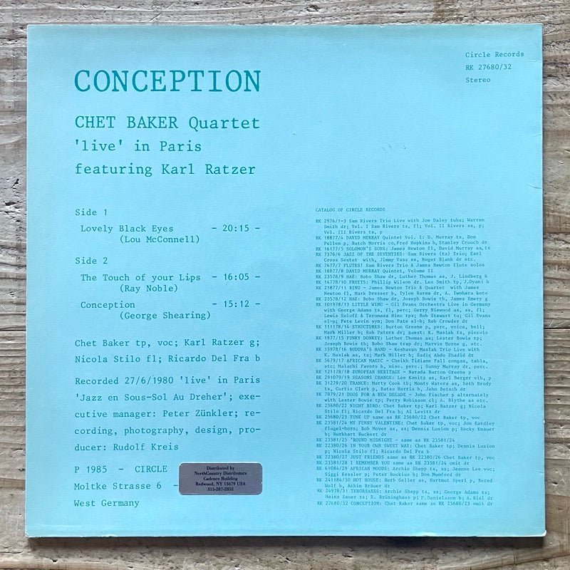 CHET BAKER QUARTET / CONCEPTION - German Circle Original