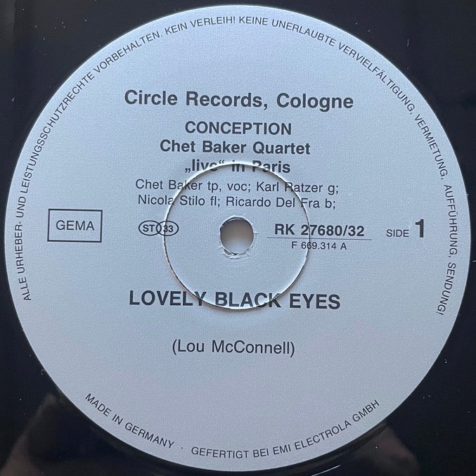 CHET BAKER QUARTET / CONCEPTION - German Circle Original