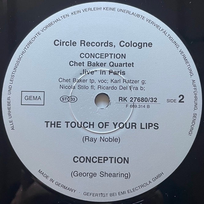 CHET BAKER QUARTET / CONCEPTION - German Circle Original