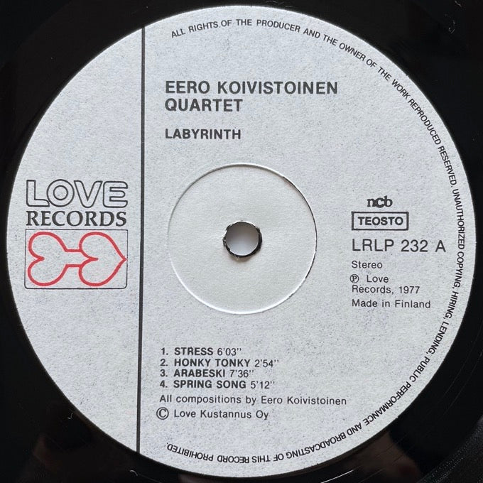 EERO KOIVISTOINEN QUARTET / LABYRINTH - Finnish Love Original