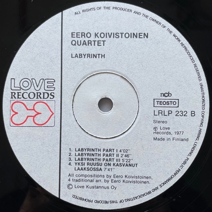 EERO KOIVISTOINEN QUARTET / LABYRINTH - Finnish Love Original