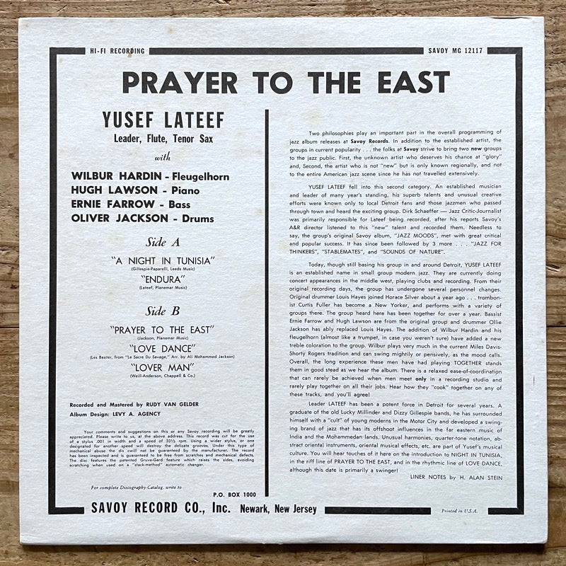 YUSEF LATEEF / PRAYER TO THE EAST - US Savoy Maroon
