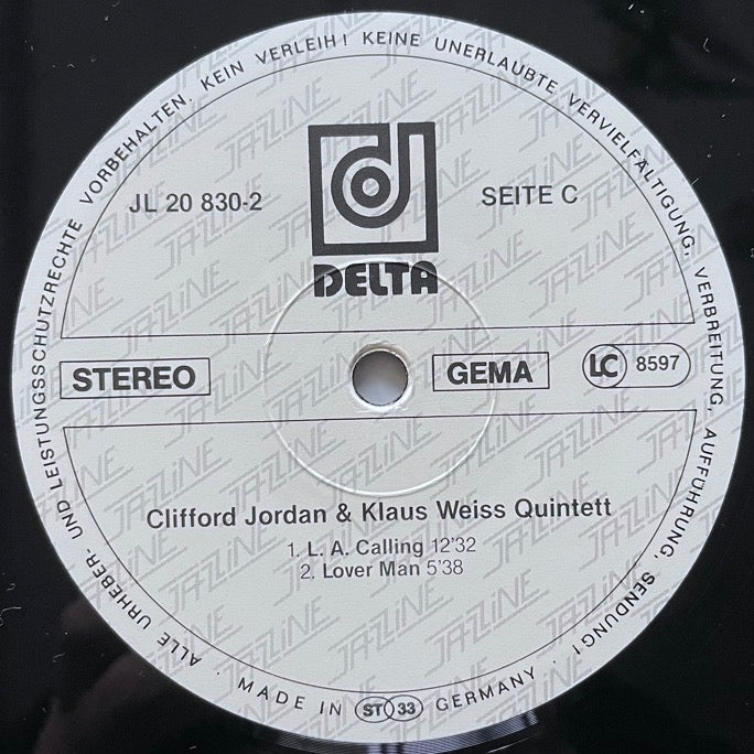 KLAUS WEISS QUINTETT feat. CLIFFORD JORDAN / LIVE AT OPUS 1 (2LP) - German Delta Original
