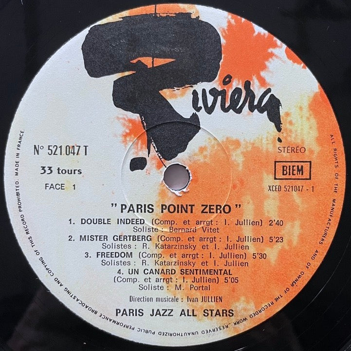 IVAN JULLIEN - PARIS JAZZ ALL STARS / PARIS POINT ZERO - French Riviera