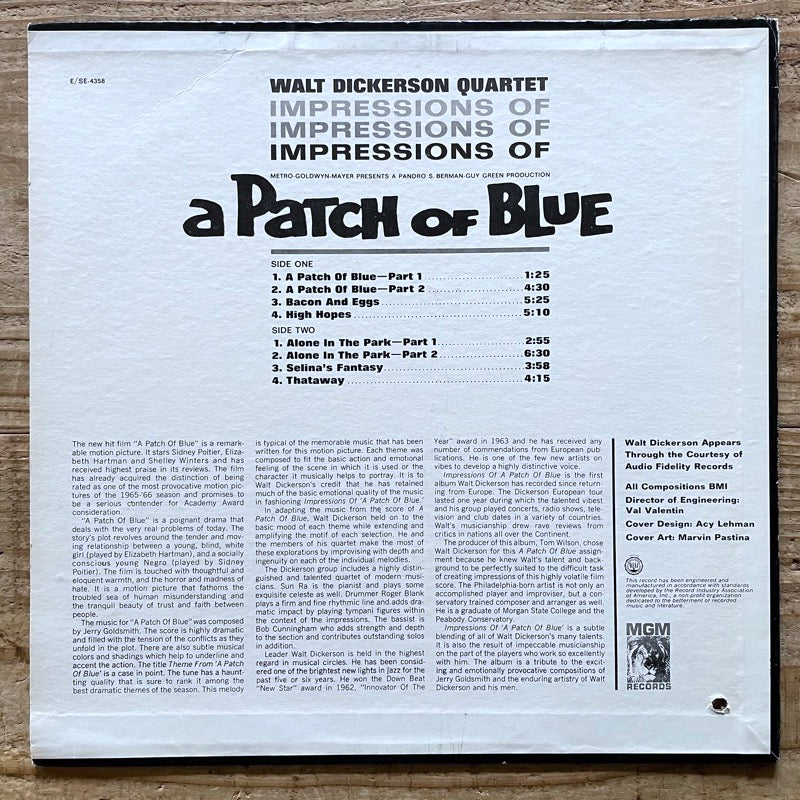 WALT DICKERSON QUARTET / IMPRESSIONS OF A PATCH OF BLUE - US MGM Original