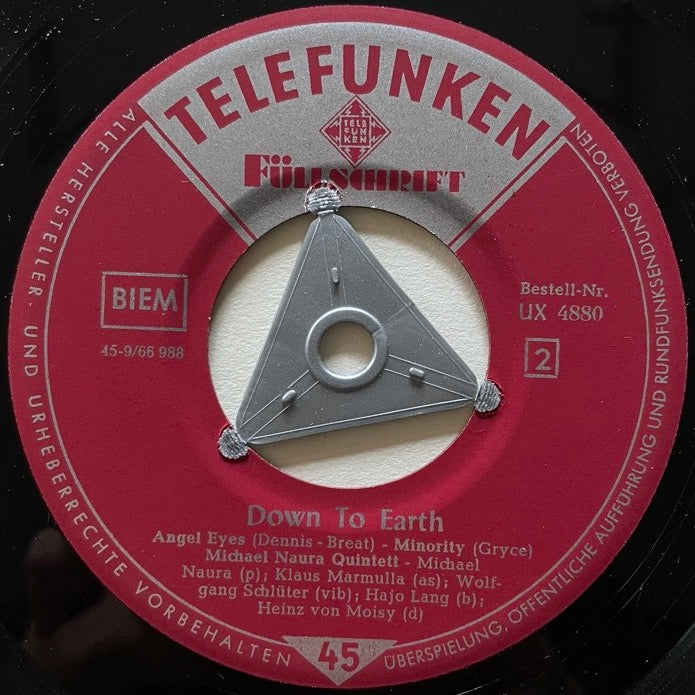 MICHAEL NAURA QUINTETT / DOWN TO EARTH (EP) - German Telefunken Original