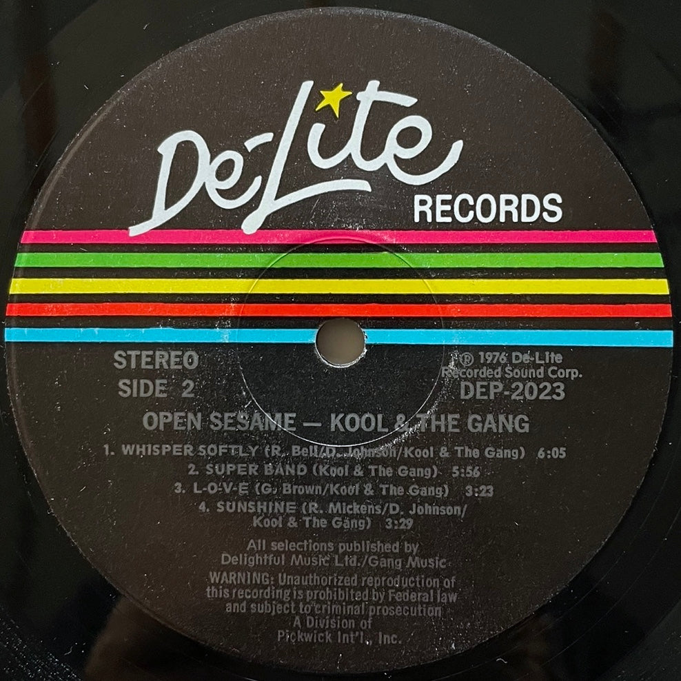 KOOL & THE GANG / OPEN SESAME - US De-Lite Original