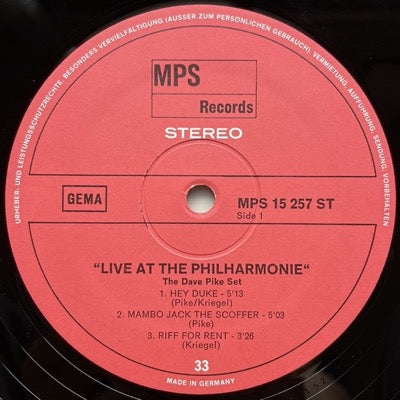 DAVE PIKE SET / LIVE AT THE PHILHARMONIE