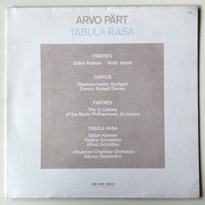 ARVO PART / TABULA RASA – ALORECORD