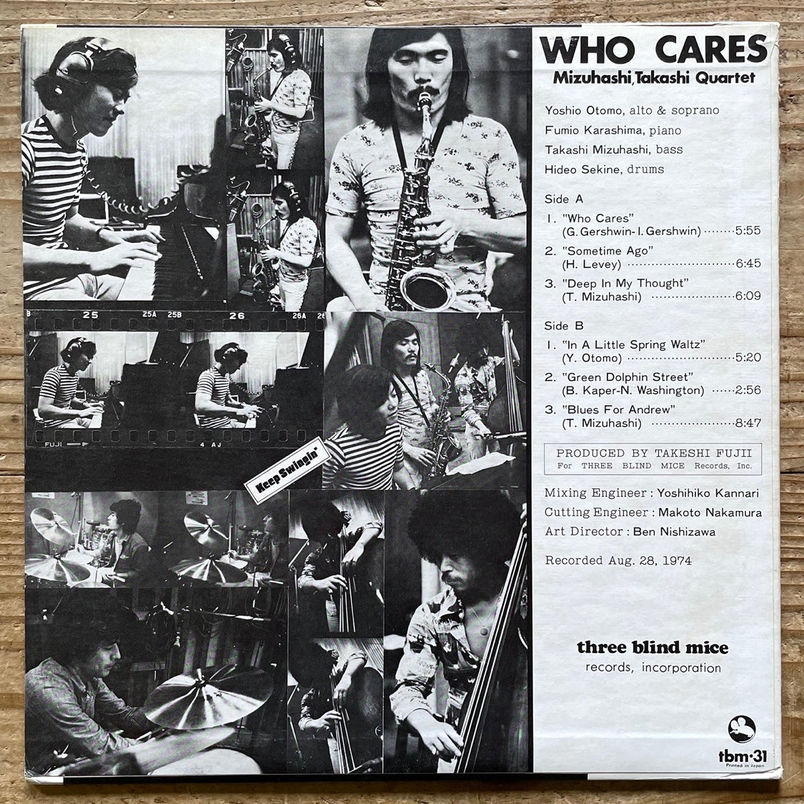TAKASHI MIZUHASHI QUARTET / WHO CARES - Japan TBM Original