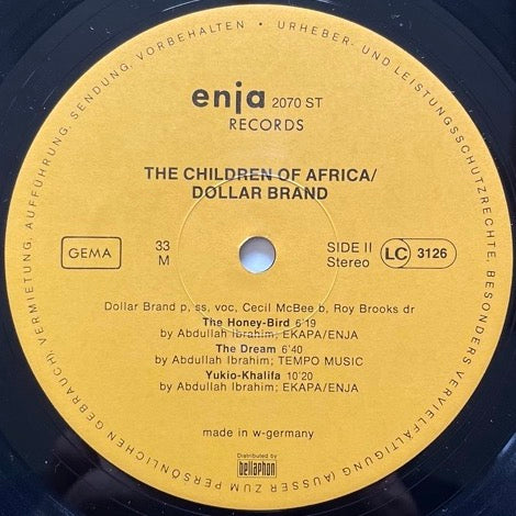 DOLLAR BRAND / THE CHILDREN OF AFRICA on German Enja