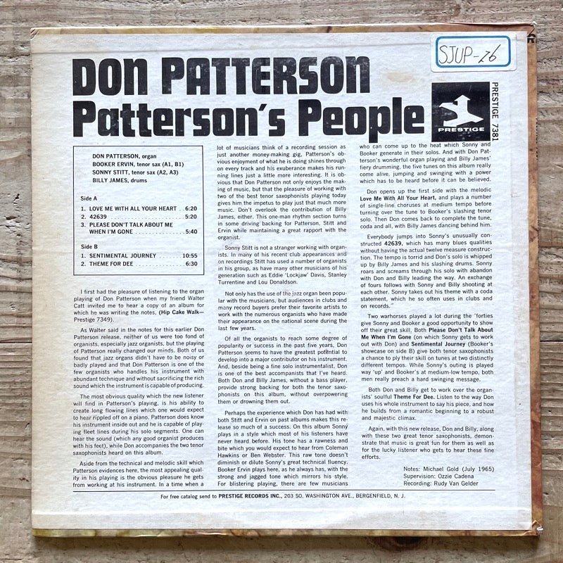 DON PATTERSON / PATTERSON'S PEOPLE - US Prestige Original