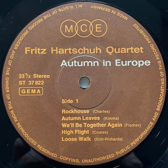 FRITZ HARTSCHUH QUARTET / AUTUMN IN EUROPE - German MCE Original