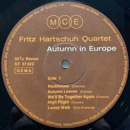 FRITZ HARTSCHUH QUARTET / AUTUMN IN EUROPE - German MCE Original