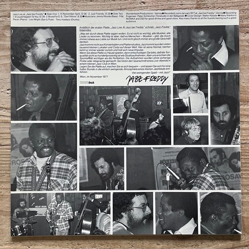 JIMMY WOODE, FRITZ PAUER, LEO WRIGHT, TONY INZELACO / JAZZ LIVE AT JAZZ BEI FREDDY - Austria Original Rare!