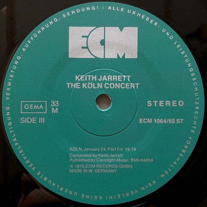 KEITH JARRETT / THE KOLN CONCERT - German ECM 2LP